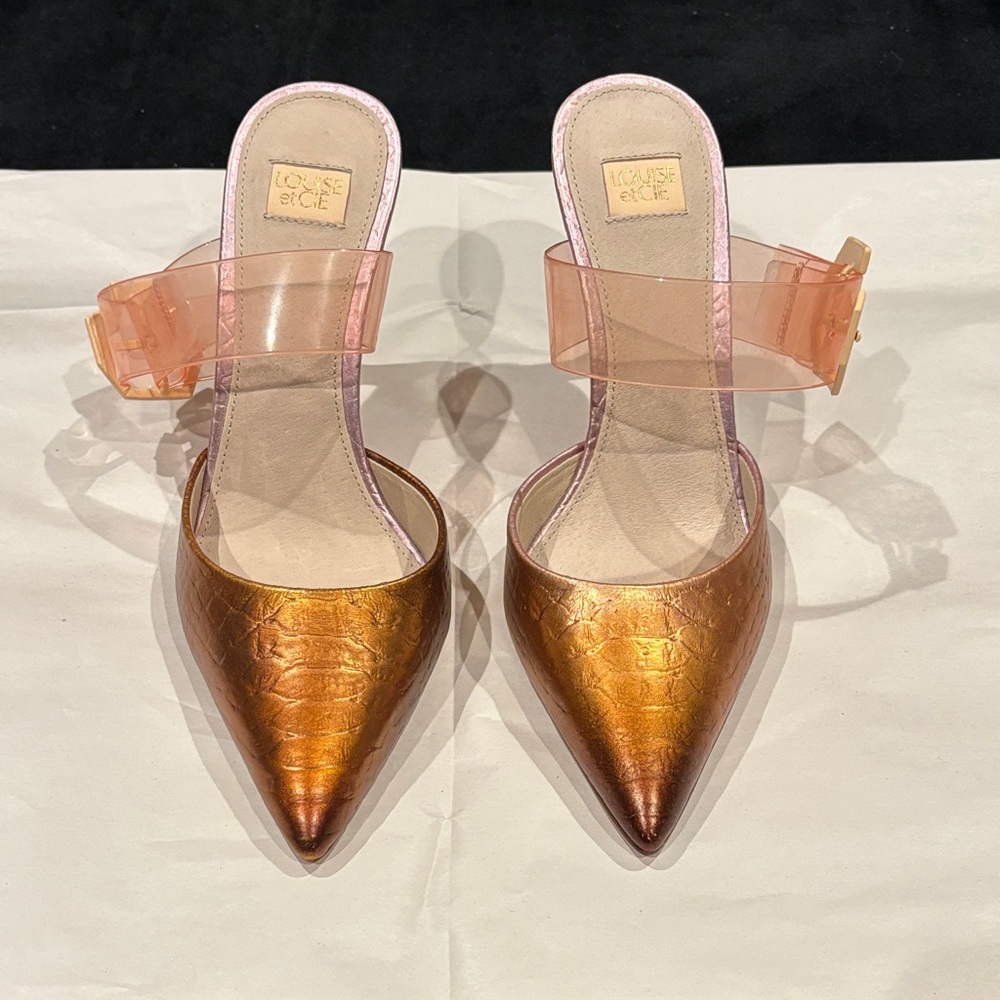 Louise et Cie Copper Pointed-Toe Heels